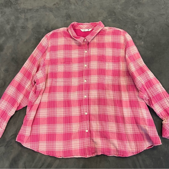 Riders by Lee Plus Size Pink Plaid Shirt - Picture 1 of 4